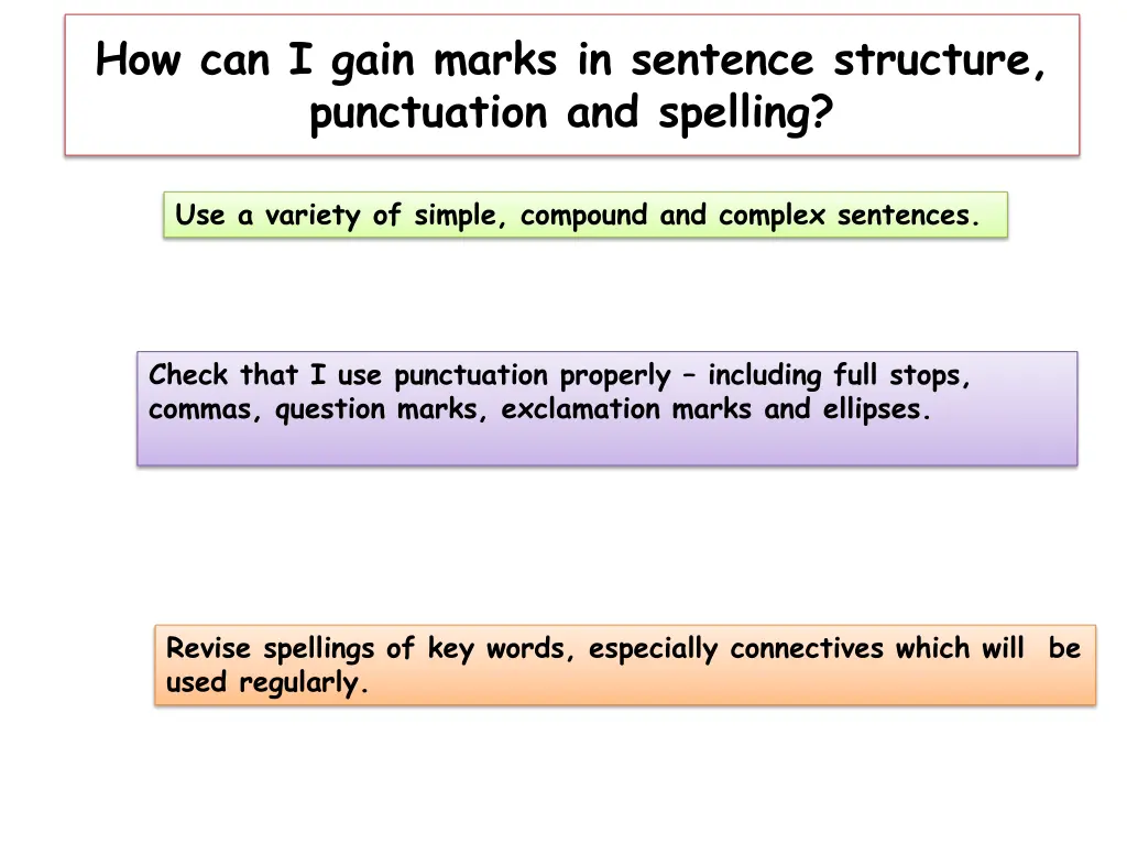 how can i gain marks in sentence structure