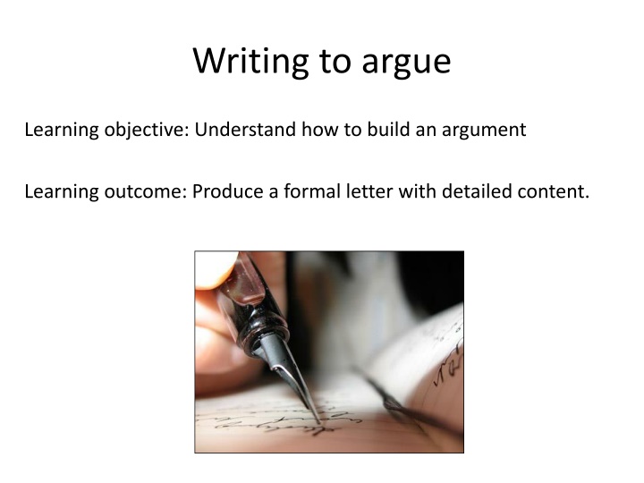 writing to argue