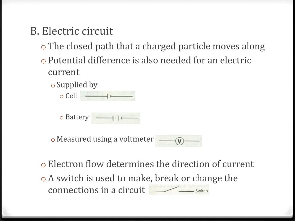 b electric circuit o the closed path that