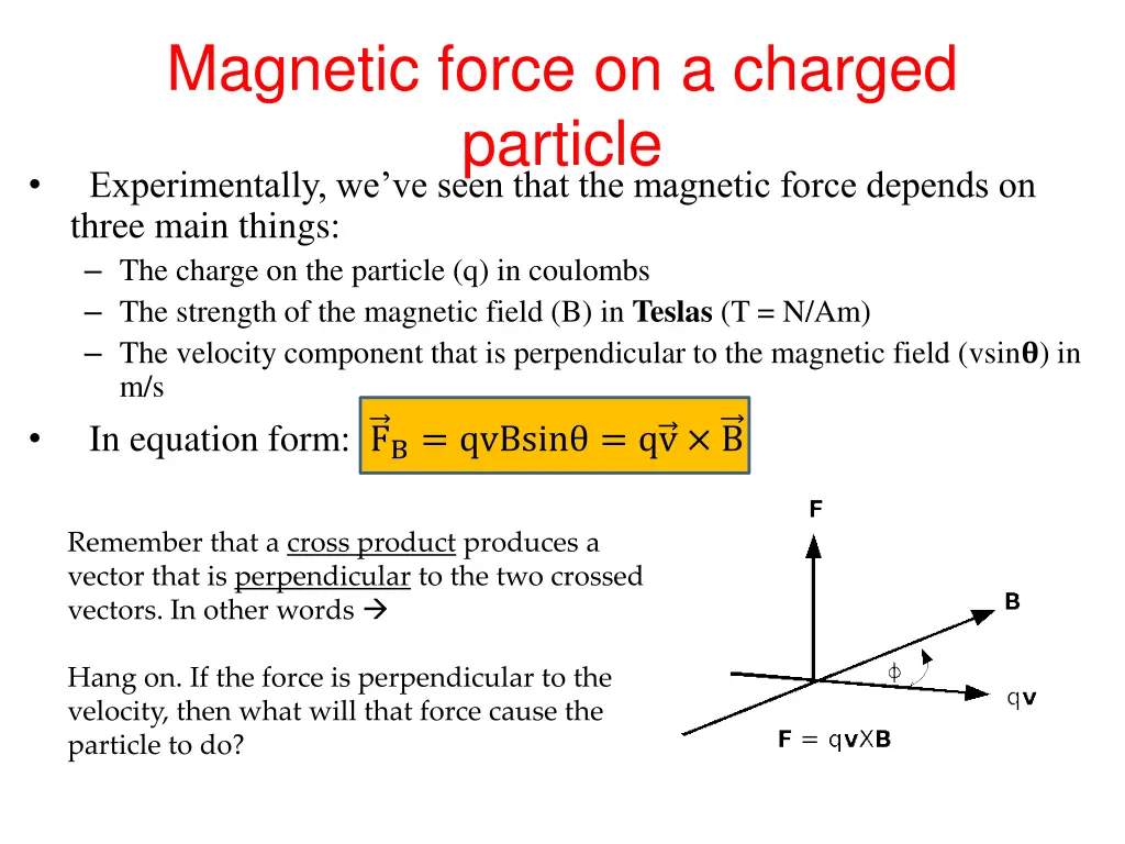 magnetic force on a charged particle