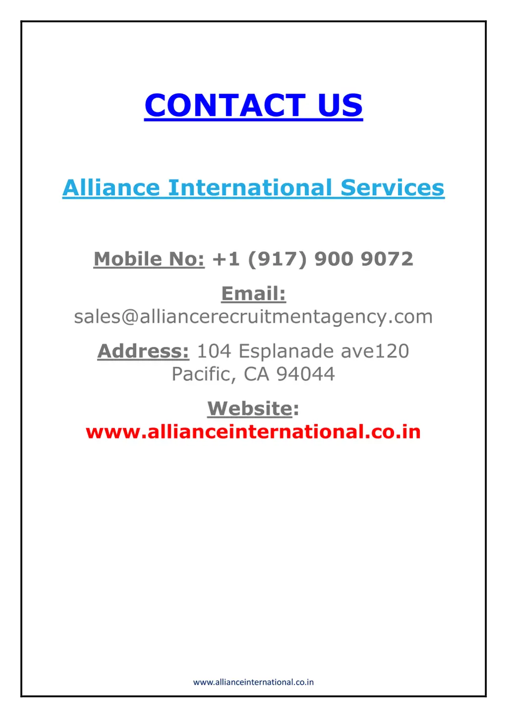 contact us