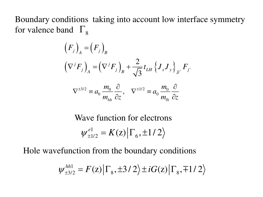 boundary conditions taking into account