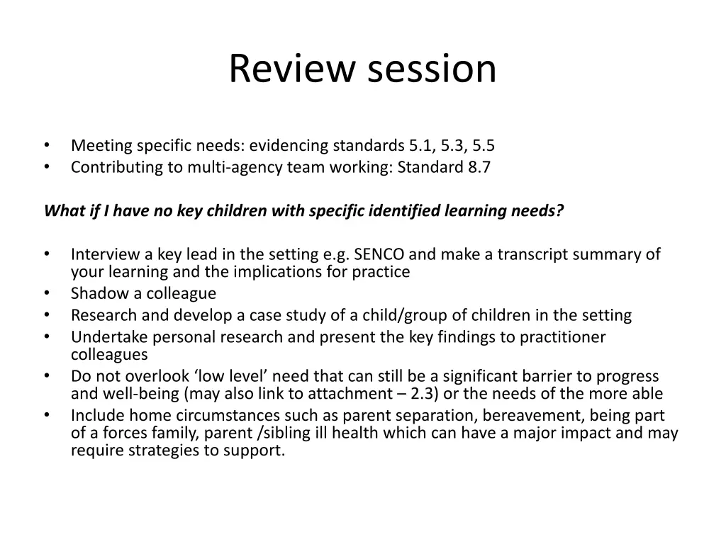review session