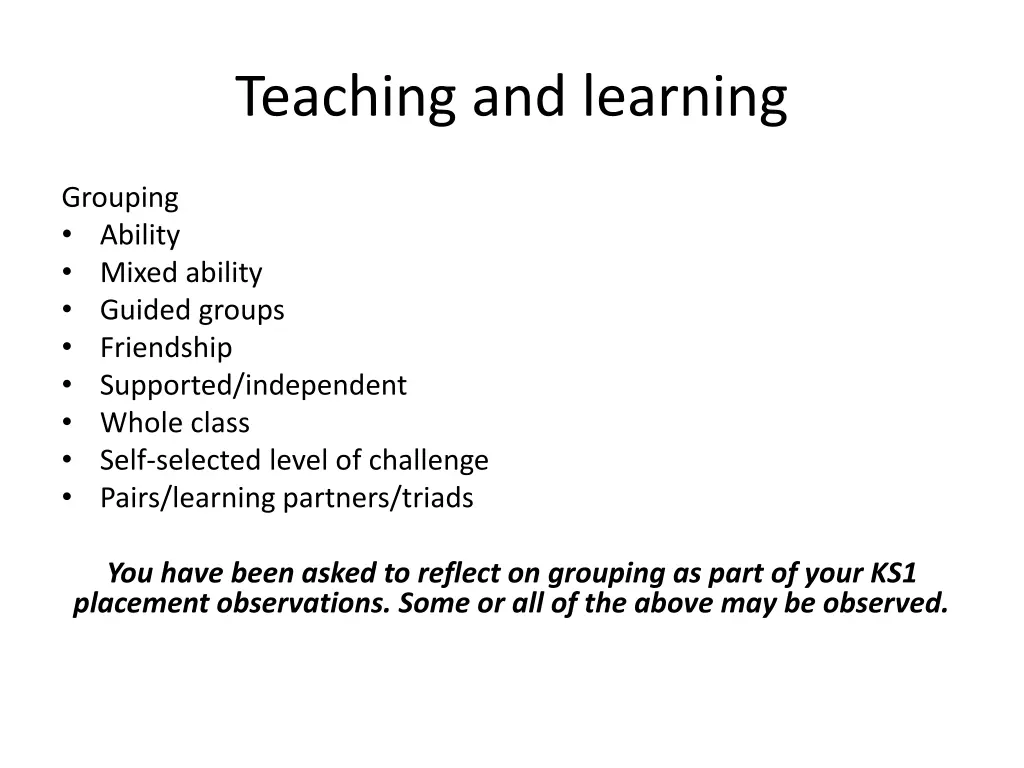 teaching and learning