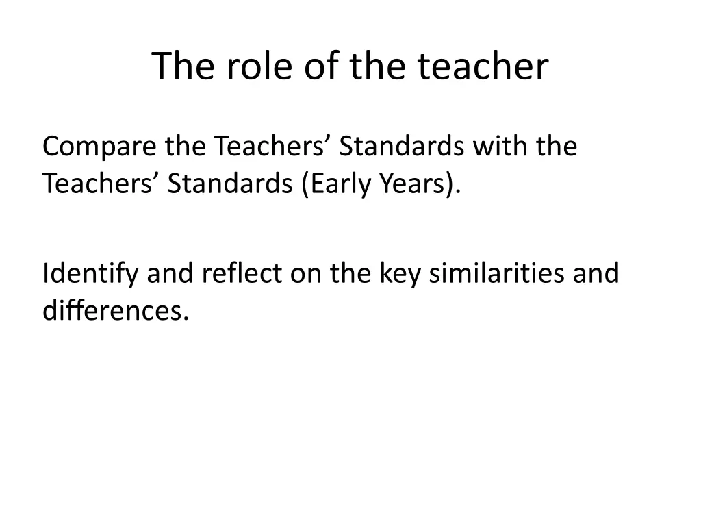 the role of the teacher