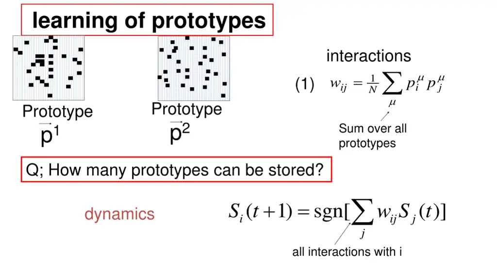 learning of prototypes