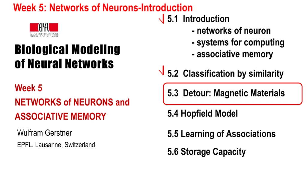 week 5 networks of neurons introduction 2