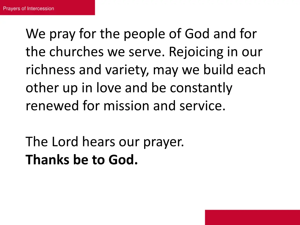 prayers of intercession 1