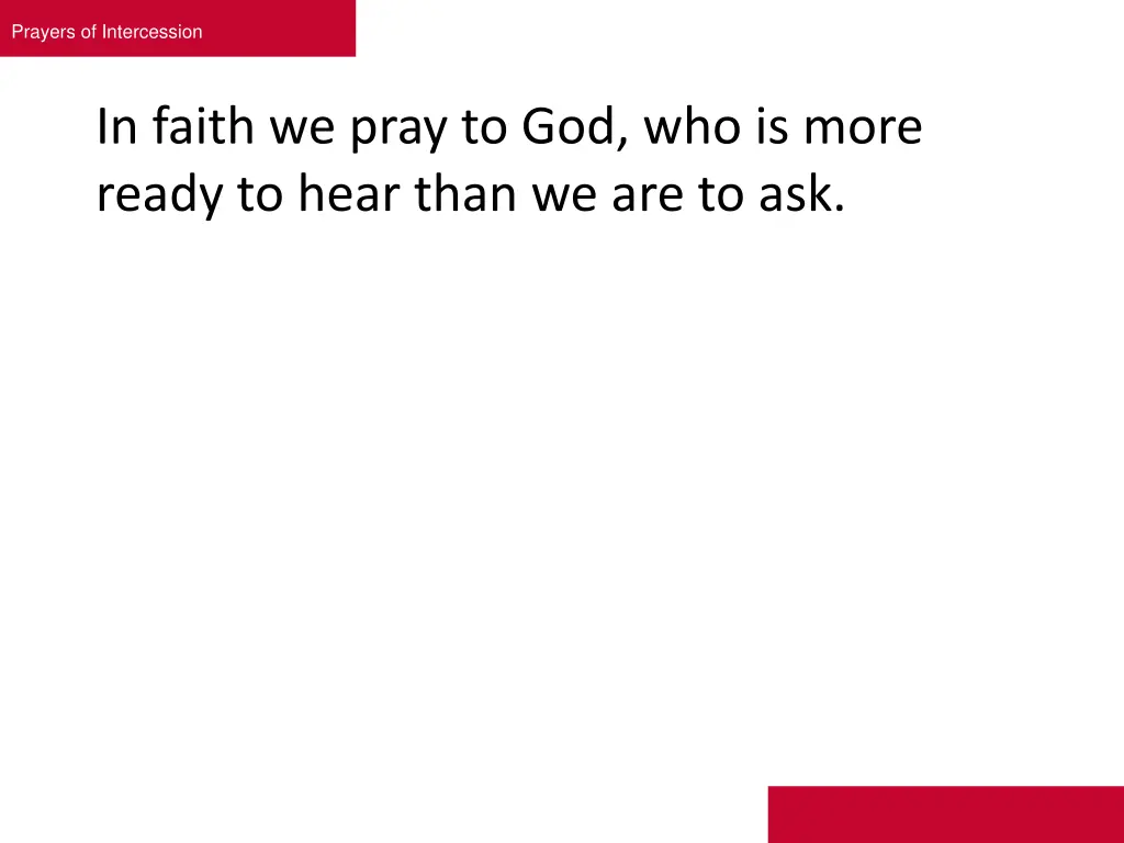 prayers of intercession