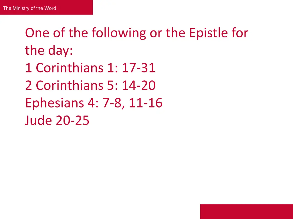 the ministry of the word 1
