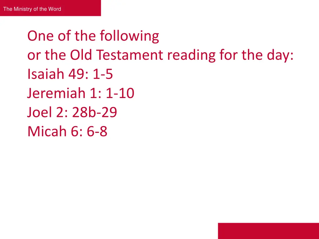 the ministry of the word