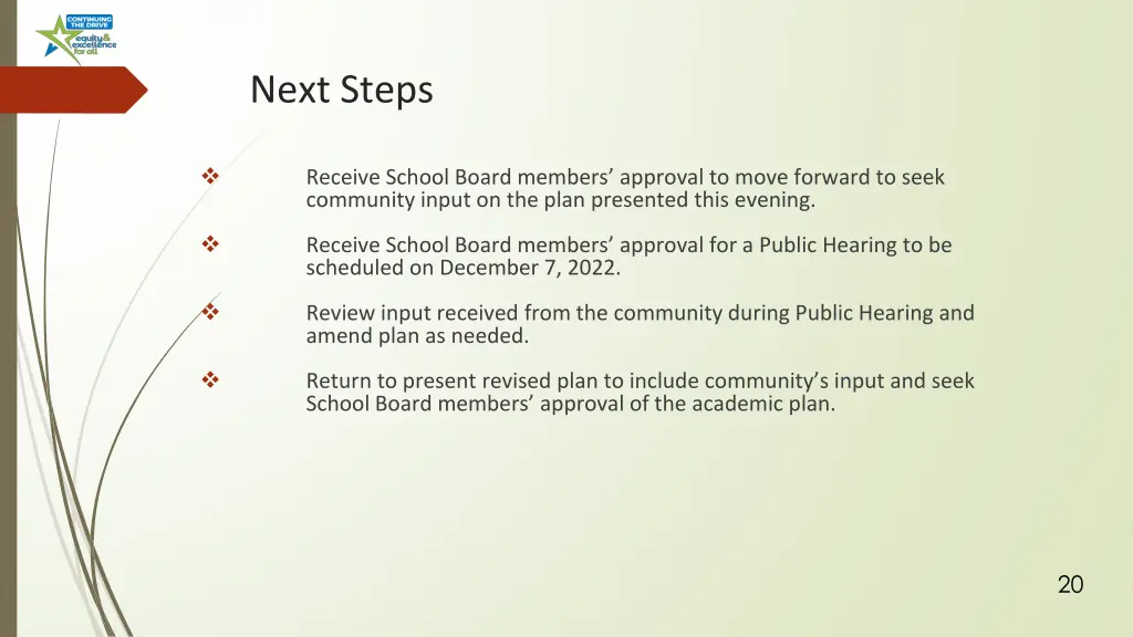 next steps