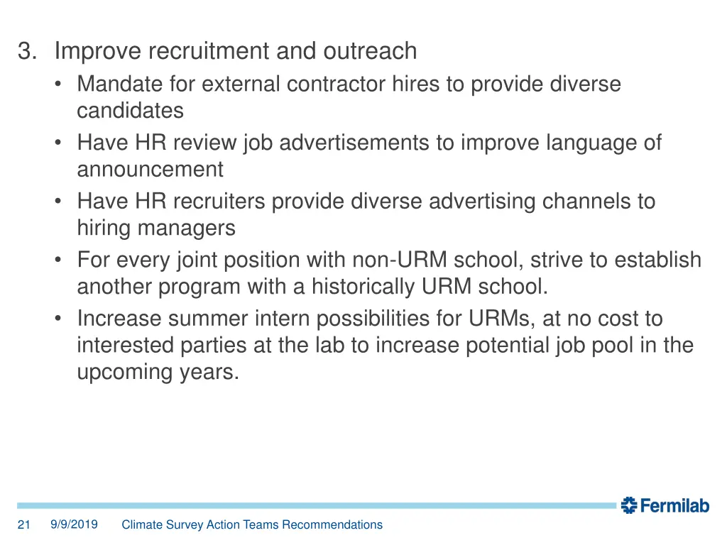 3 improve recruitment and outreach mandate