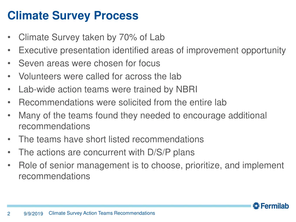 climate survey process