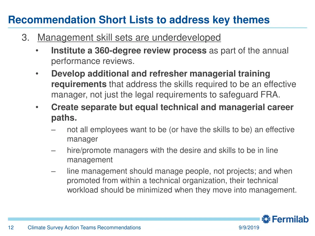 recommendation short lists to address key themes 2