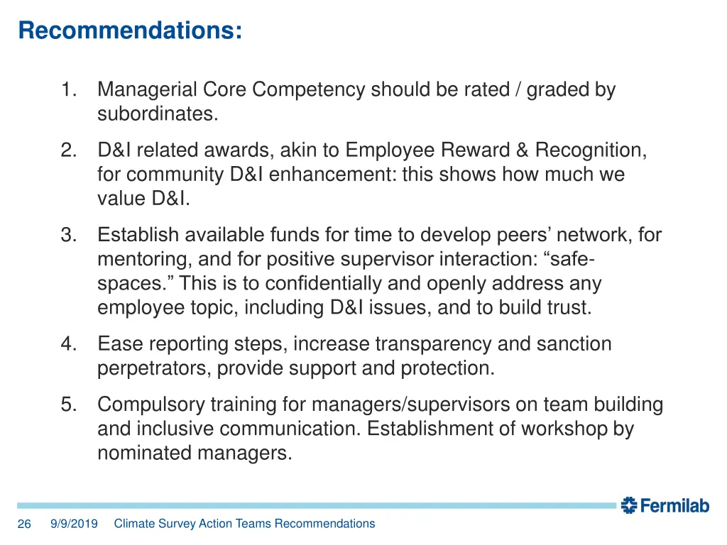 recommendations 1