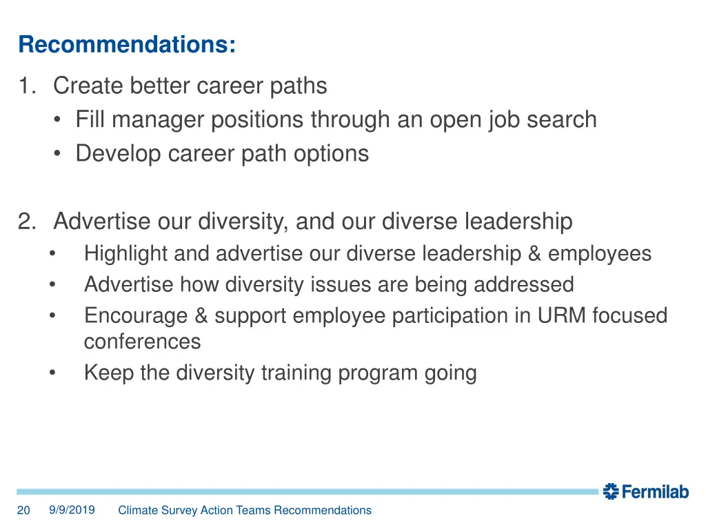 recommendations
