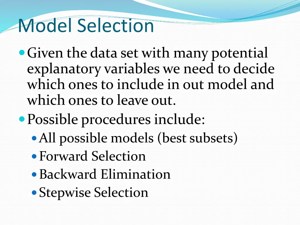 model selection