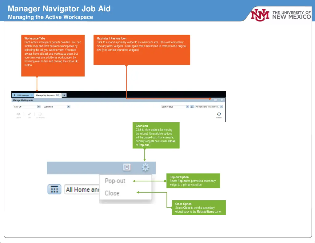 manager navigator job aid managing the active
