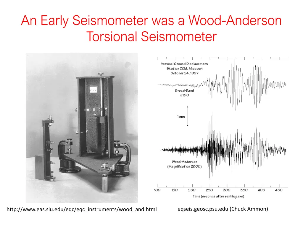 an early seismometer was a wood anderson
