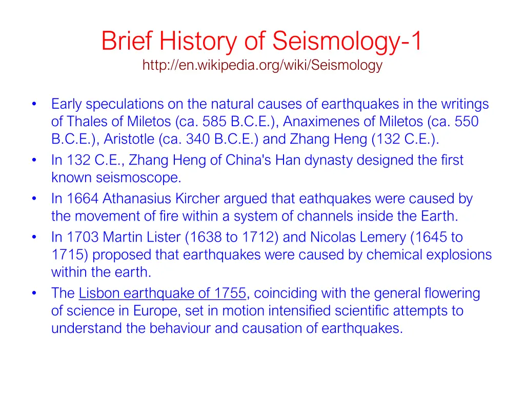 brief history of seismology 1 http en wikipedia