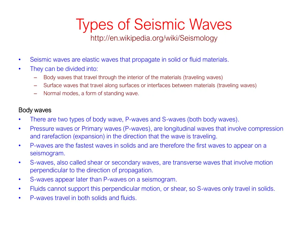 types of seismic waves http en wikipedia org wiki