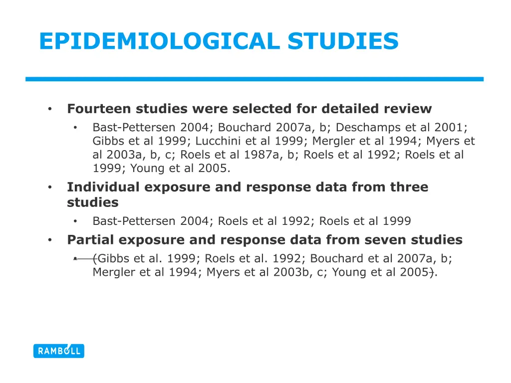 epidemiological studies