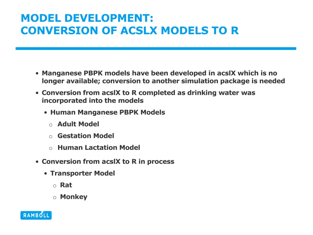 model development conversion of acslx models to r