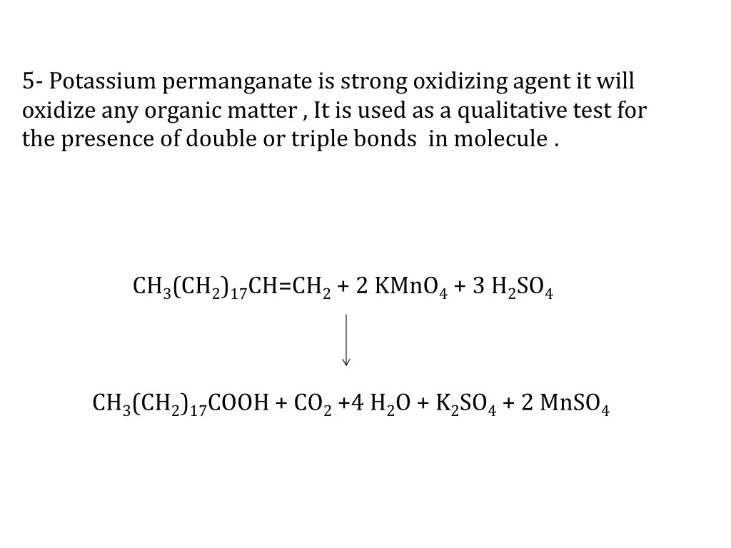 5 potassium permanganate is strong oxidizing