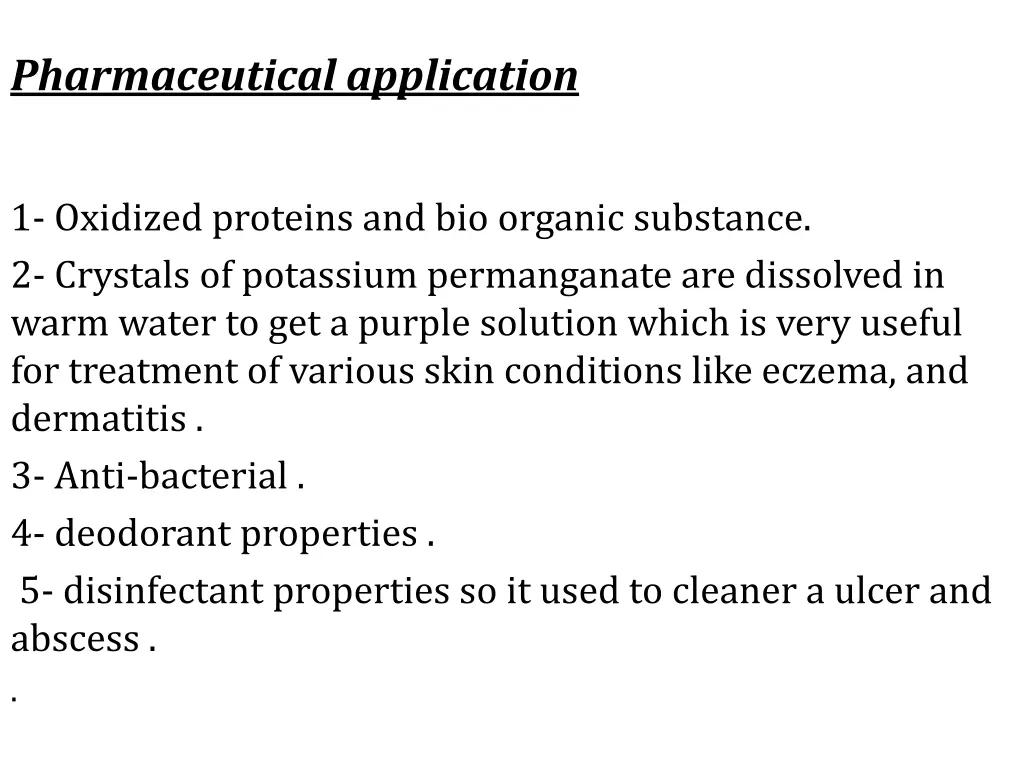 pharmaceutical application