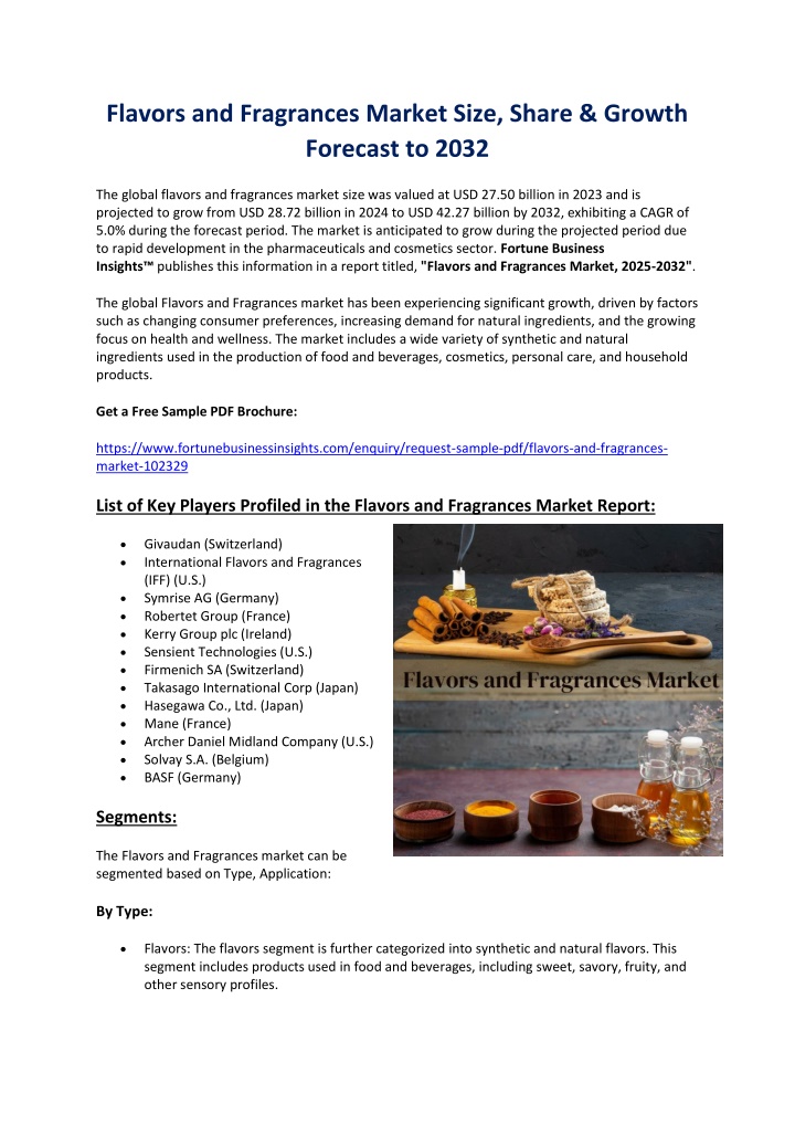 flavors and fragrances market size share growth