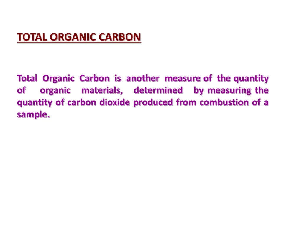 total organic carbon