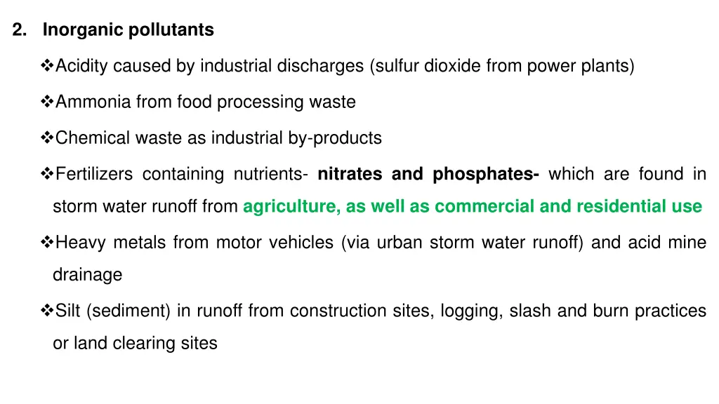 2 inorganic pollutants