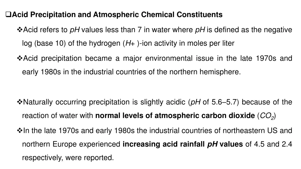 acid precipitation and atmospheric chemical