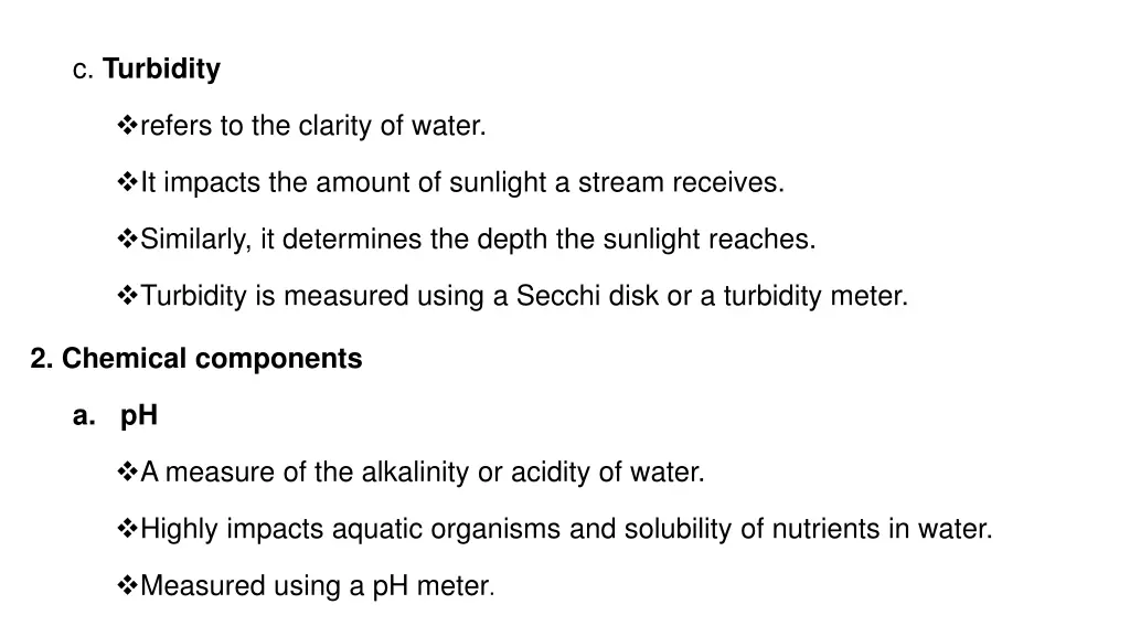 c turbidity