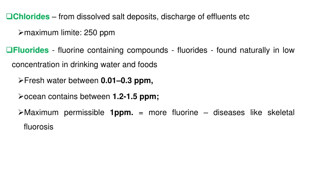 chlorides from dissolved salt deposits discharge