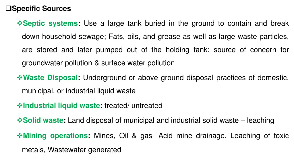 specific sources