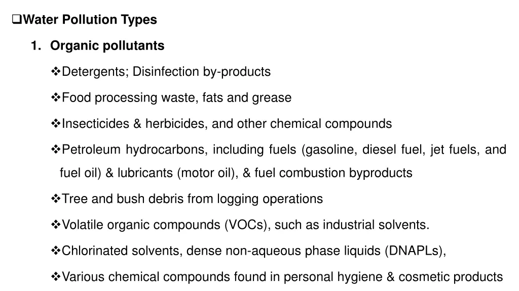 water pollution types