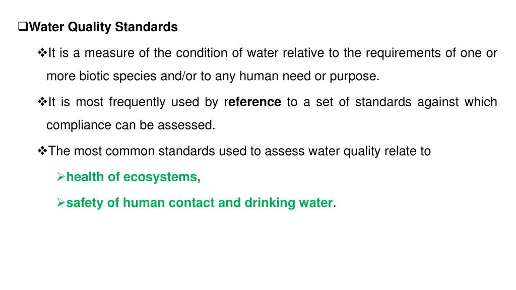 water quality standards