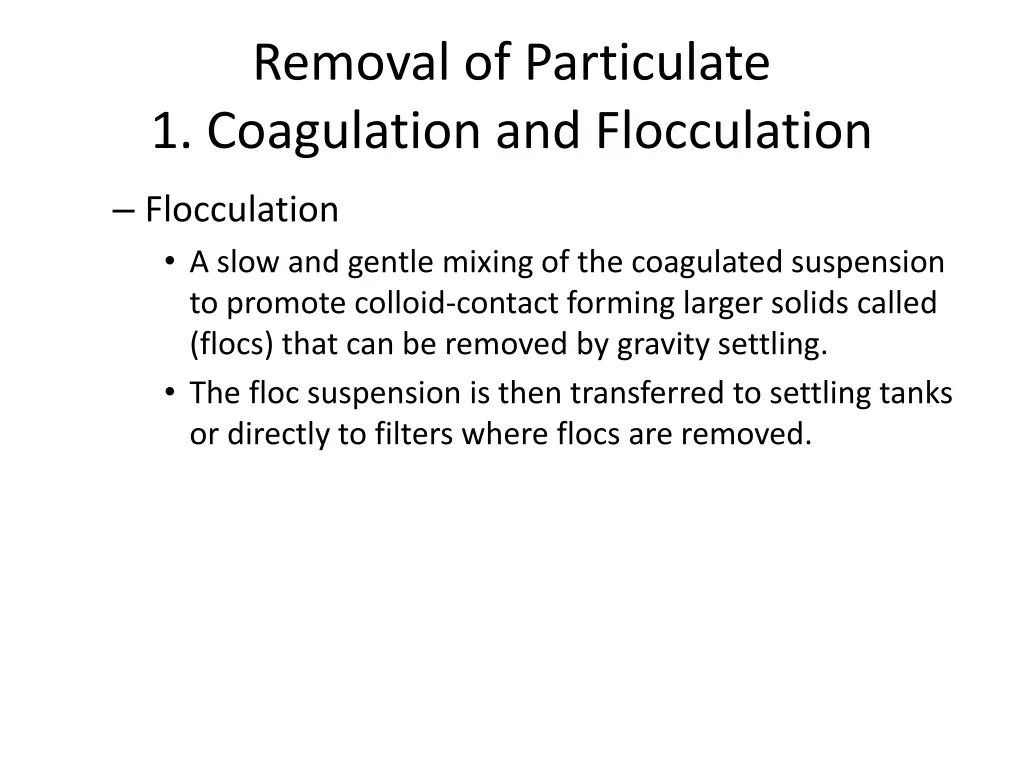 removal of particulate 1 coagulation 1