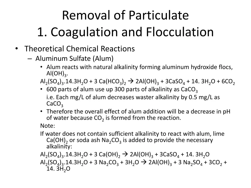 removal of particulate 1 coagulation 6