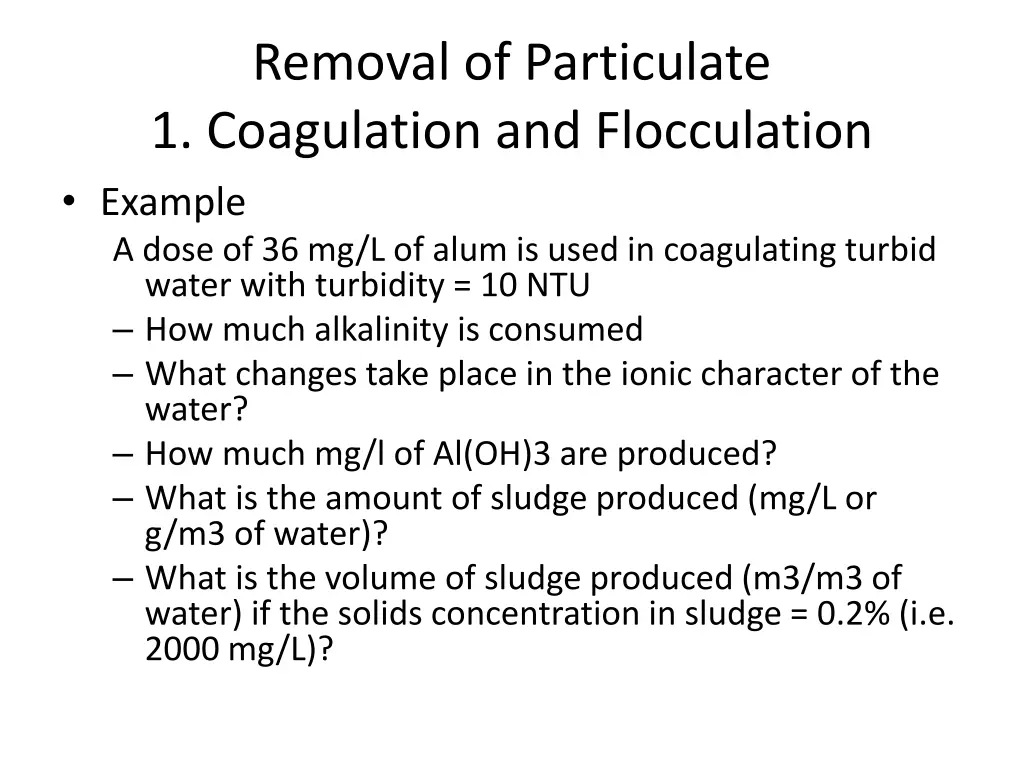 removal of particulate 1 coagulation 8