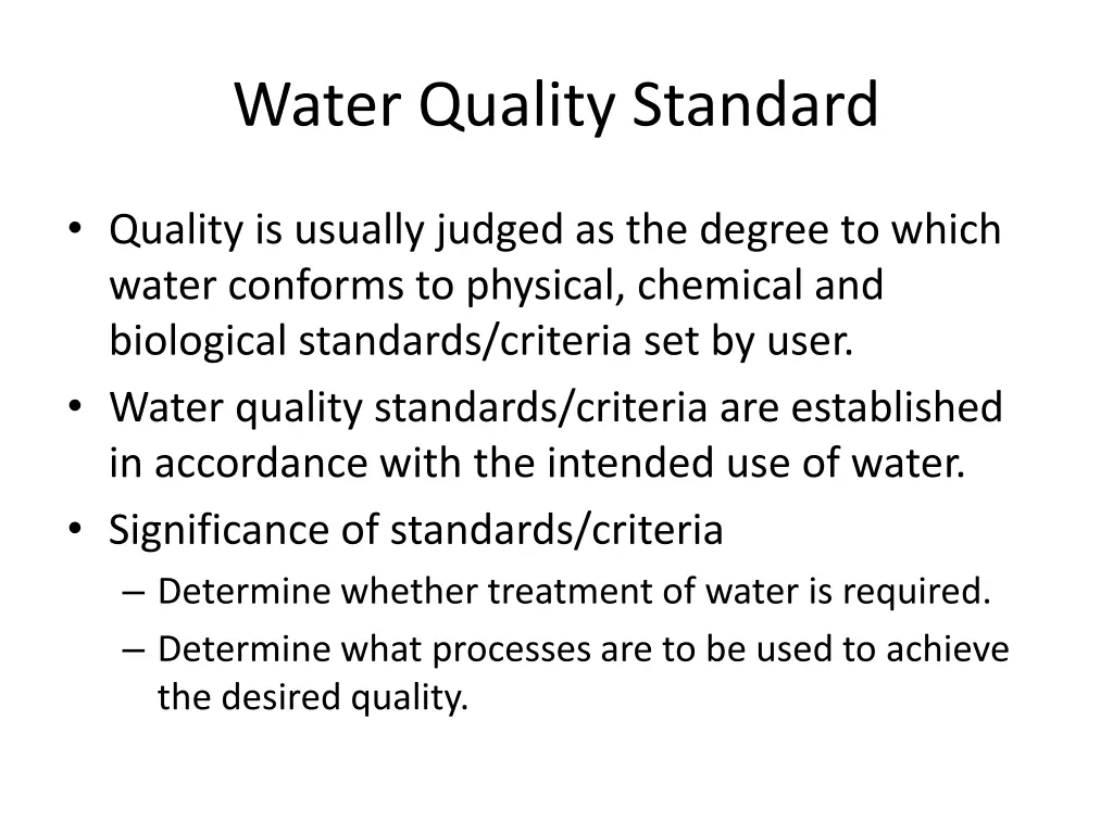 water quality standard