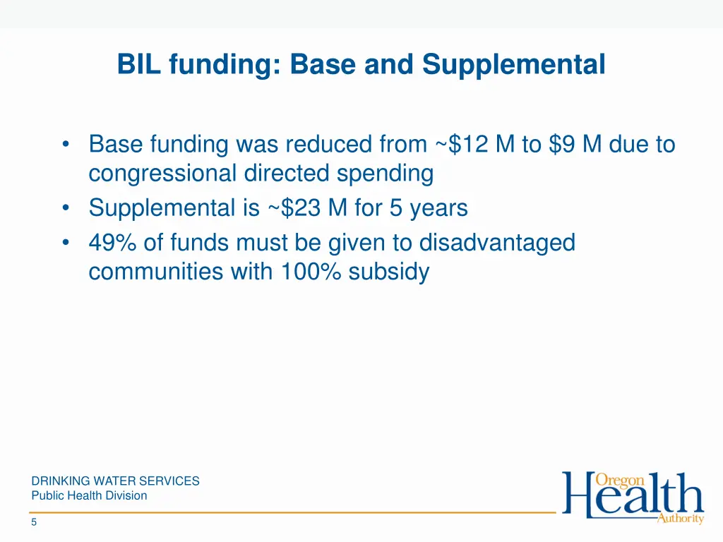 bil funding base and supplemental