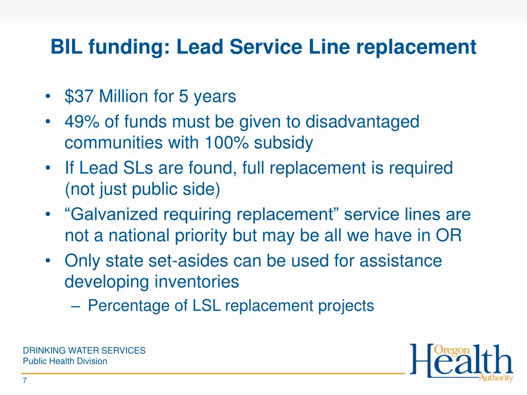 bil funding lead service line replacement