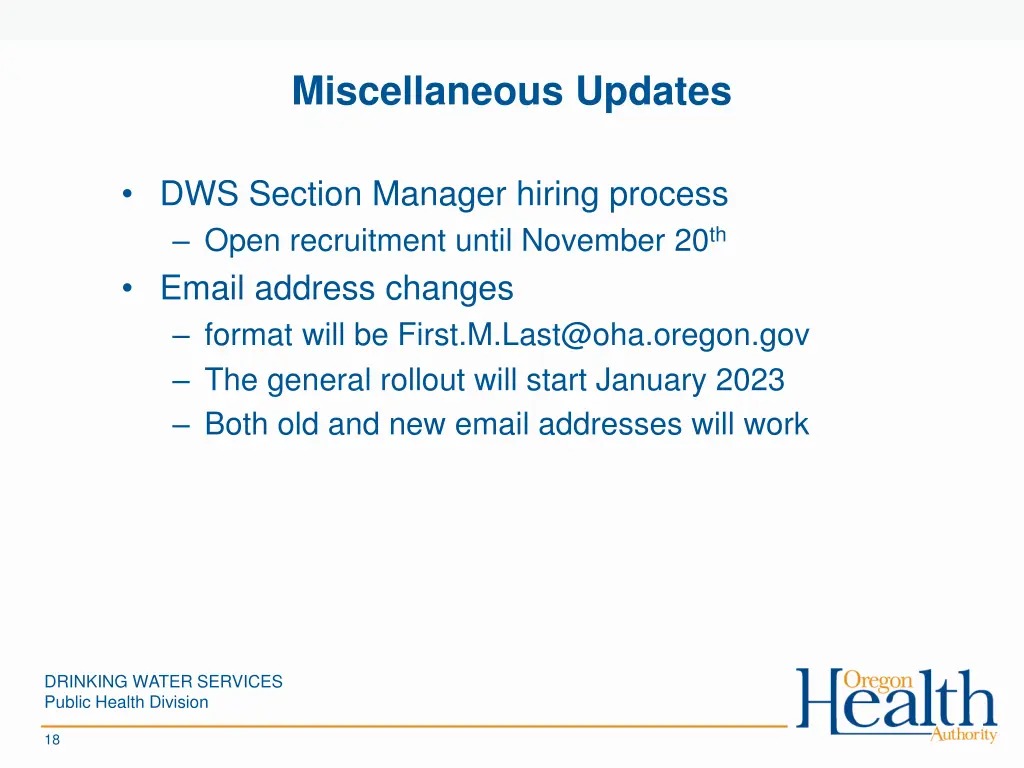 miscellaneous updates