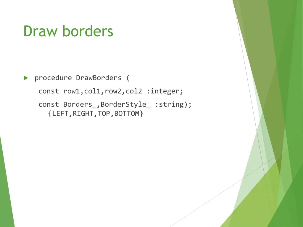 draw borders