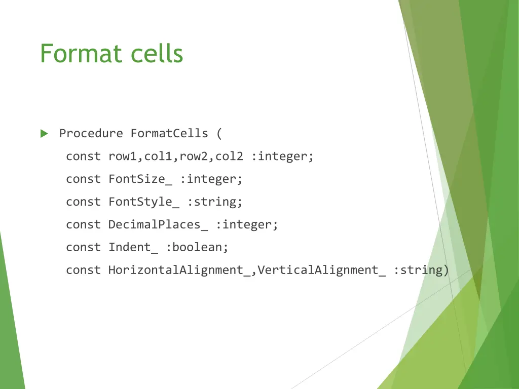format cells