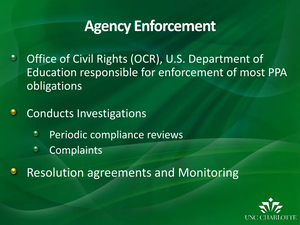 agency enforcement