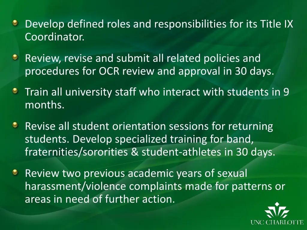 develop defined roles and responsibilities